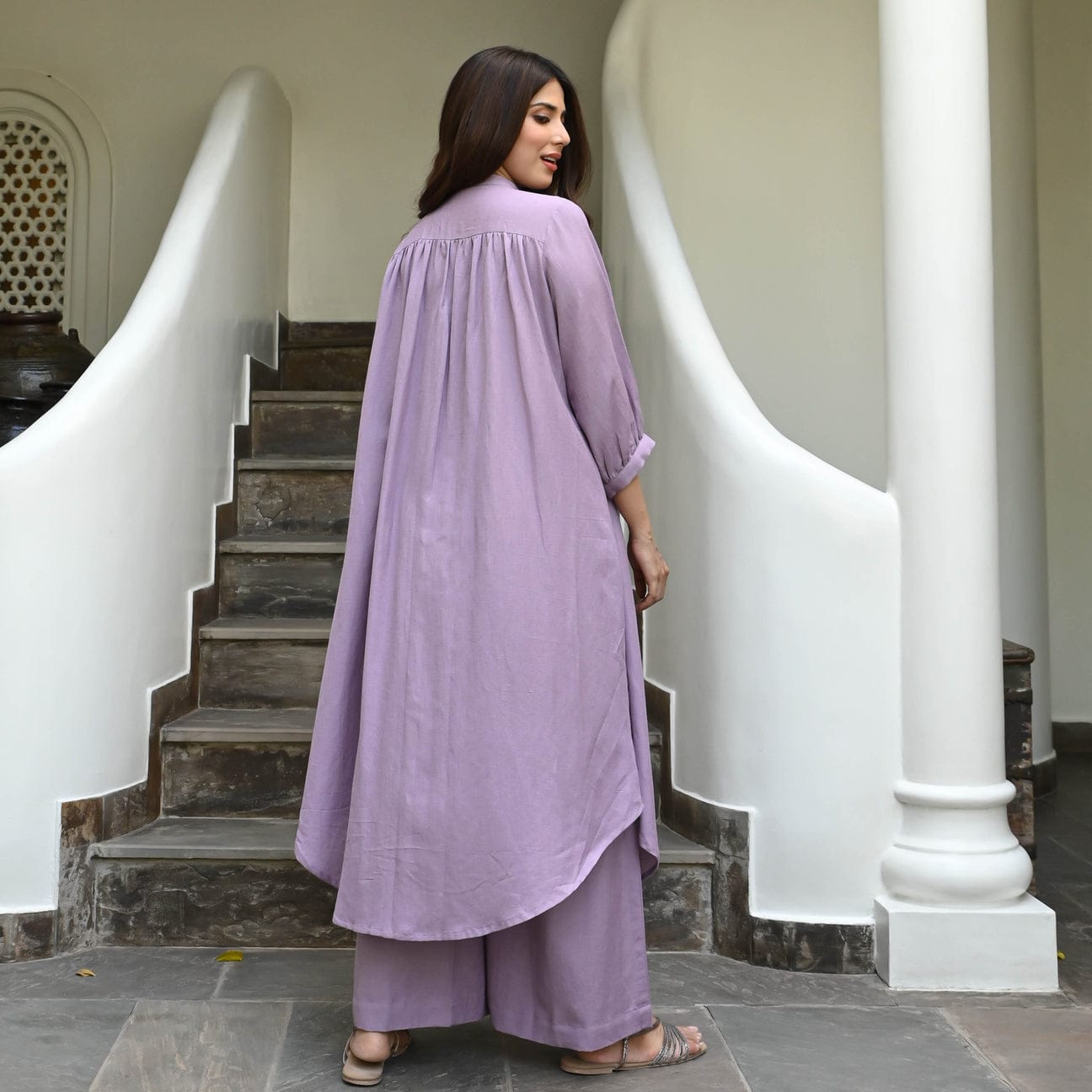 Light purple long Co-ord Set.