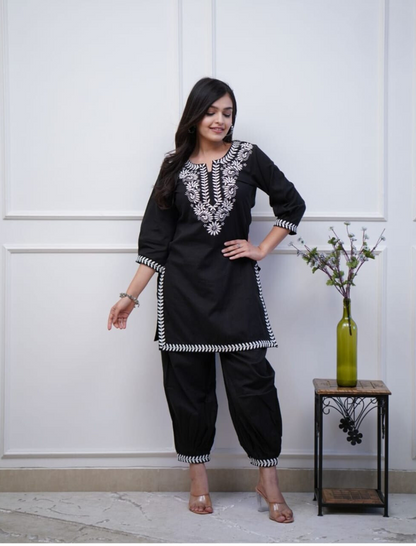 Designer Black Embroidered Co-ord Set