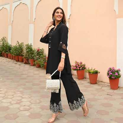 Designer Black Embroidered Co-ord set