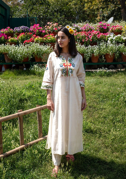 Beautiful Kalidar Embroidered Co-ord Set