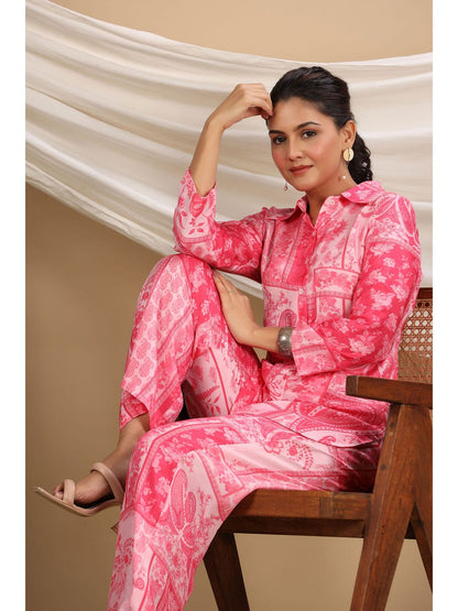 Designer Pink Maslin Co-ord Set