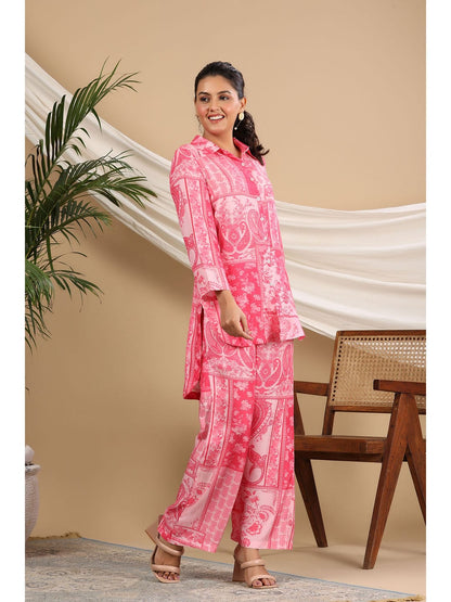 Designer Pink Maslin Co-ord Set