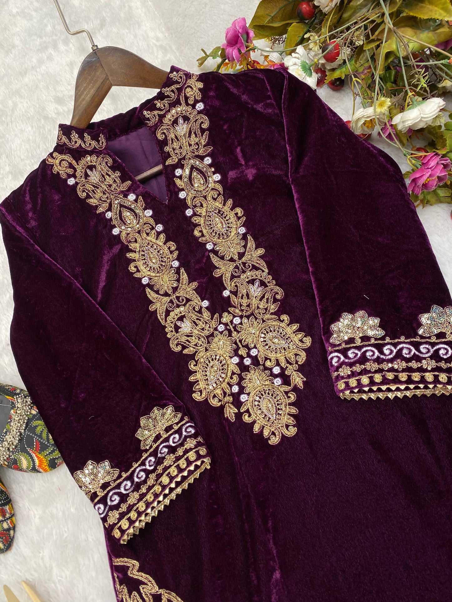 Designer Viscose Velvet Co-ord set