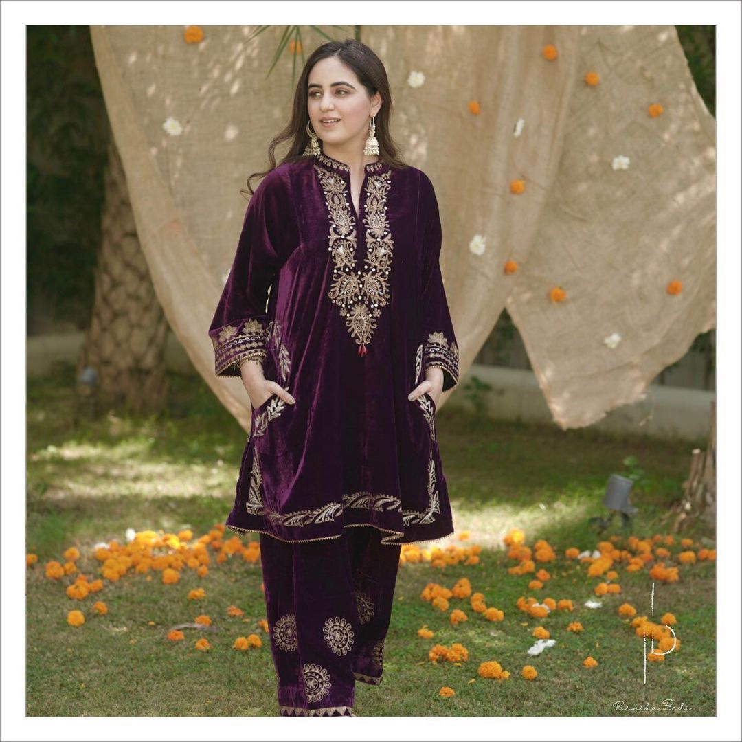 Designer Viscose Velvet Co-ord set