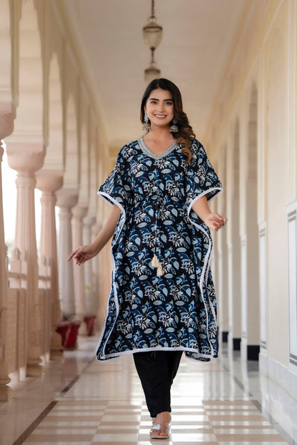 Stylish Embroidered Long Kaftan Co-ord Set