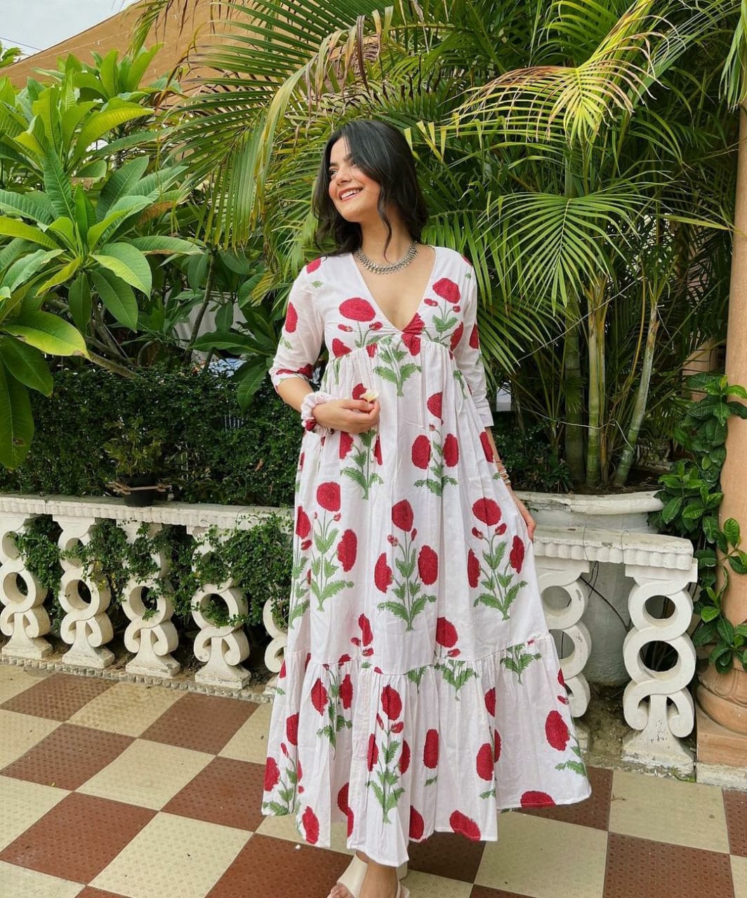 Floral White Printed Dress