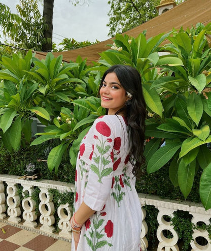 Floral White Printed Dress