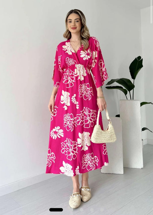 Stylish Floral Printed Midi Dress