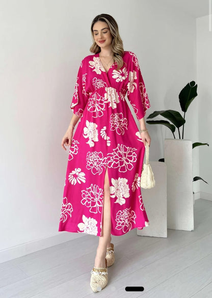 Stylish Floral Printed Midi Dress