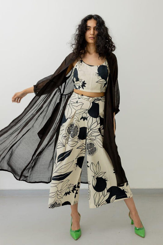 Designer Stylish Printed Co-ord Set with Shrug