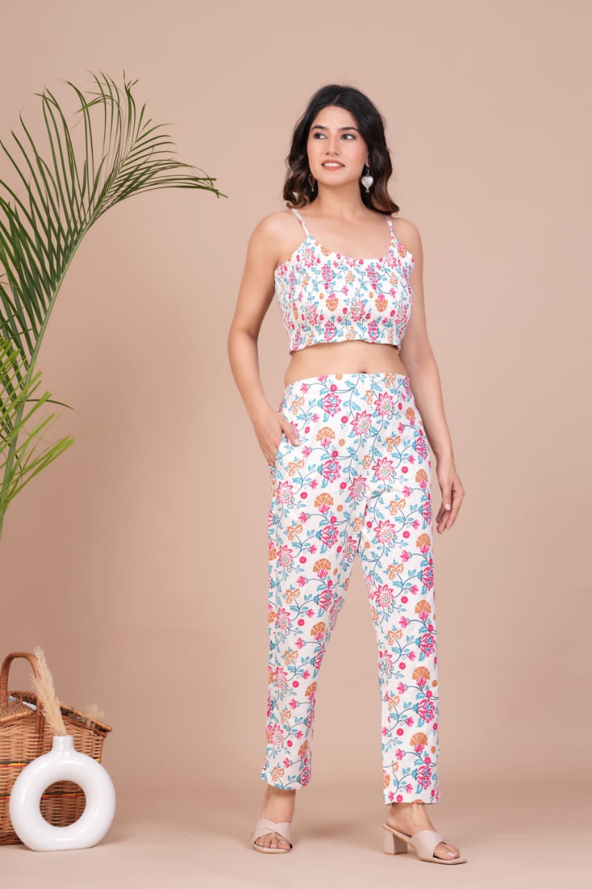 Stylish Floral Co-ord Set With Blazer