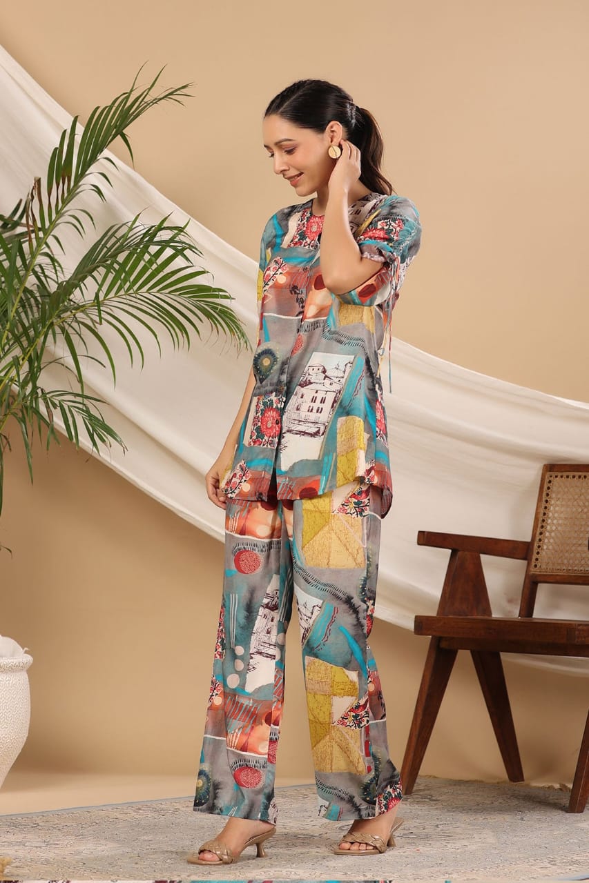 BEAUTIFUL MUSLIN PRINTED CO-ORDS SET